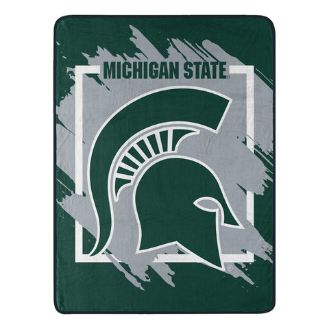 Michigan State Spartans Blanket 46x60 Micro Raschel Dimensional Design Rolled