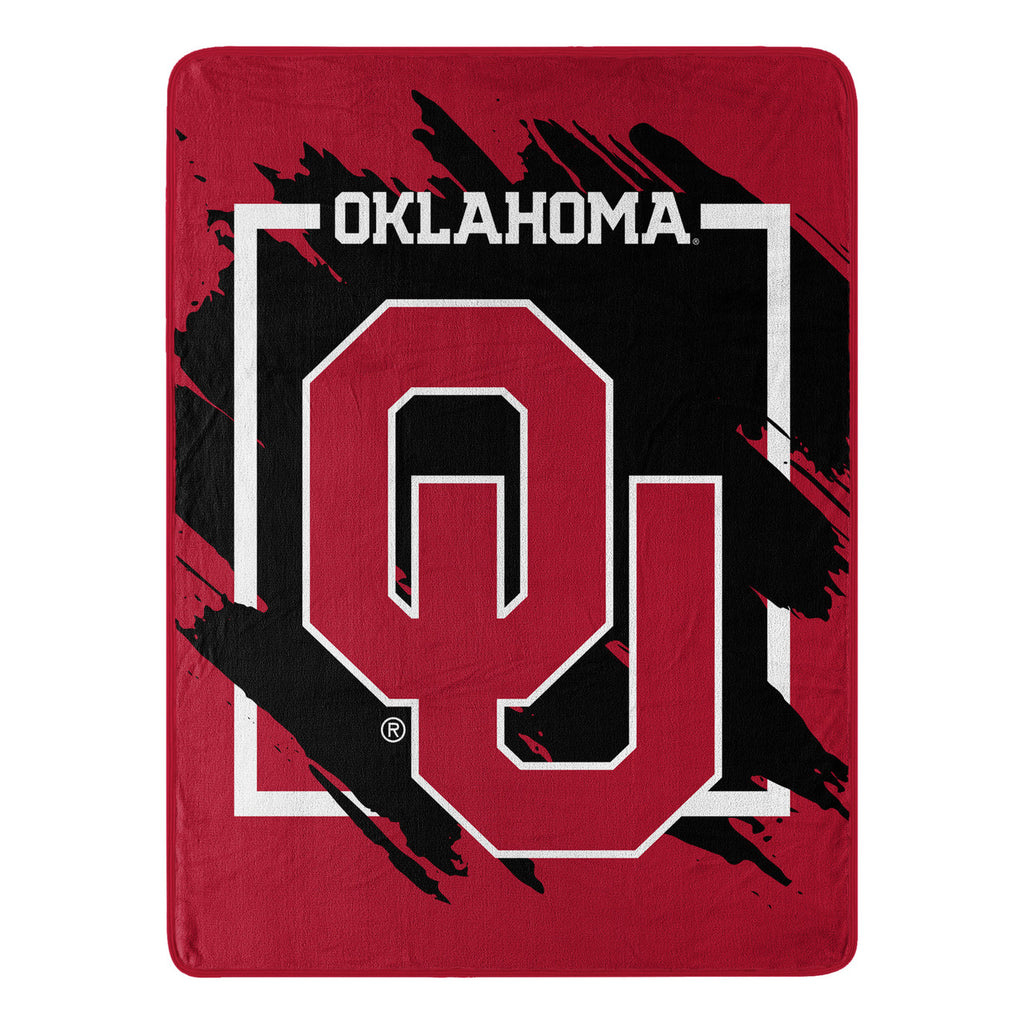 Oklahoma Sooners Blanket 46x60 Micro Raschel Dimensional Design Rolled