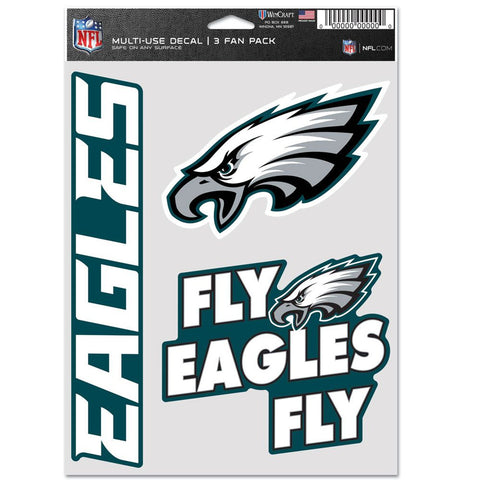 Philadelphia Eagles Decal Multi Use Fan 3 Pack