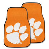 Clemson Tigers Front Carpet Car Mat Set - 2 Pieces, Orange