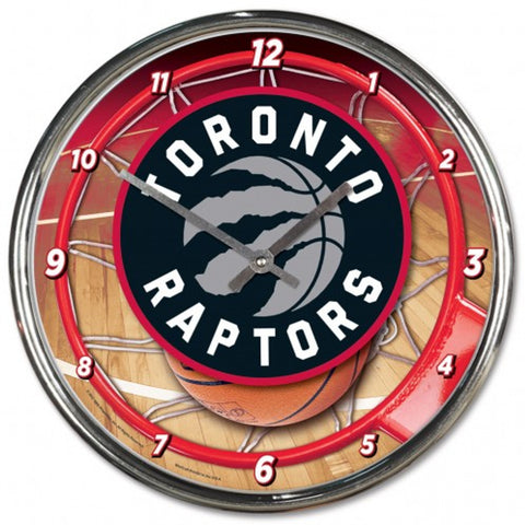 Toronto Raptors Clock Round Wall Style Chrome