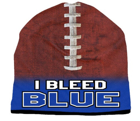 Beanie I Bleed Style Sublimated Football Royal Blue Design