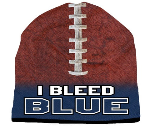 Beanie I Bleed Style Sublimated Football Navy Blue Design