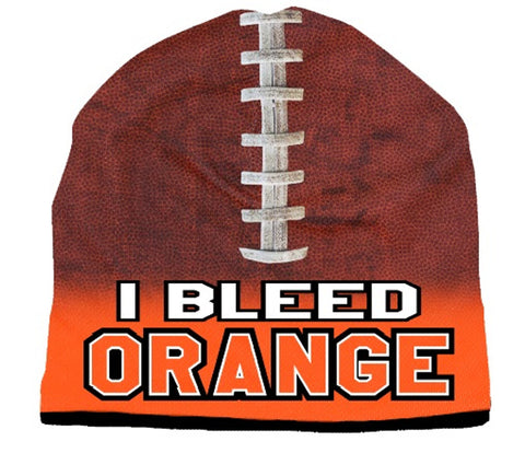 Beanie I Bleed Style Sublimated Football Orange Design