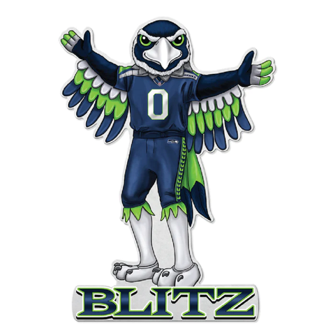 Seattle Seahawks Pennant Shape Cut Mascot Design