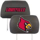 Louisville Cardinals Embroidered Head Rest Cover Set - 2 Pieces