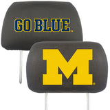 Michigan Wolverines Embroidered Head Rest Cover Set - 2 Pieces