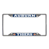 Auburn Tigers Chrome Metal License Plate Frame, 6.25in x 12.25in