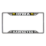 Iowa Hawkeyes Chrome Metal License Plate Frame, 6.25in x 12.25in