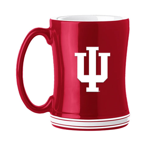 Indiana Hoosiers Coffee Mug 14oz Sculpted Relief Team Color