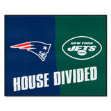 NFL House Divided - Patriots / Jets Rug 34 in. x 42.5 in.