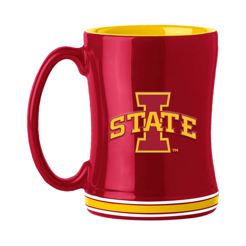 Iowa State Cyclones Coffee Mug 14oz Sculpted Relief Team Color