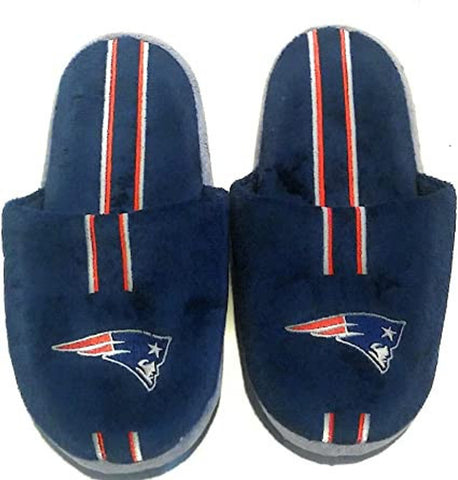 New England Patriots Slipper - Youth 4-7 Size 11-12 Stripe - (1 Pair) - L