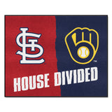 MLB House Divided - Cardinals / Brewers Rug - 34 in. x 42.5 in.