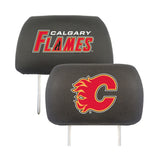 Calgary Flames Embroidered Head Rest Cover Set - 2 Pieces