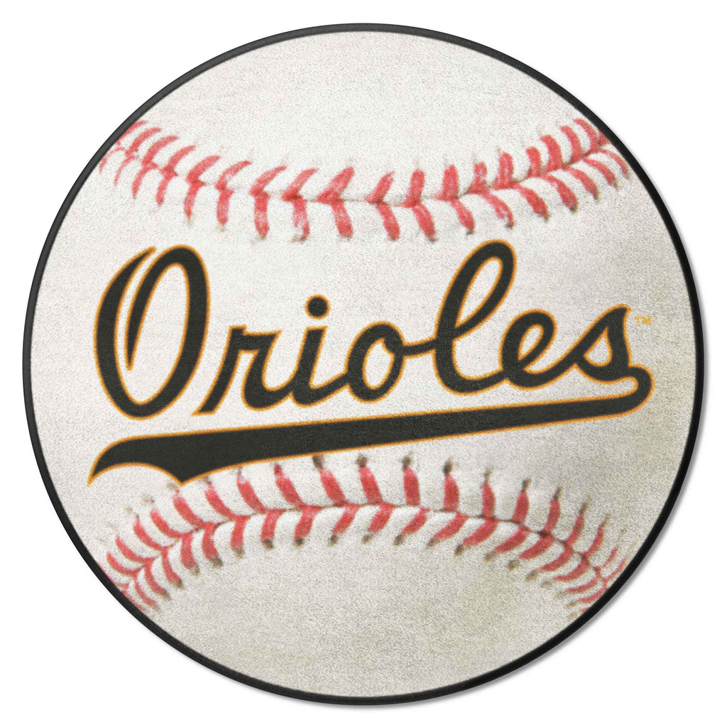 Baltimore Orioles Baseball Rug - 27in. Diameter 1954 Retro Logo