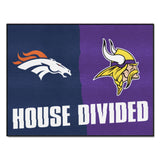 NFL House Divided - Broncos / Vikings Rug 34 in. x 42.5 in.