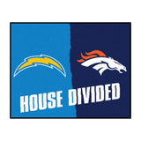 NFL House Divided - Chargers / Broncos Rug 34 in. x 42.5 in.
