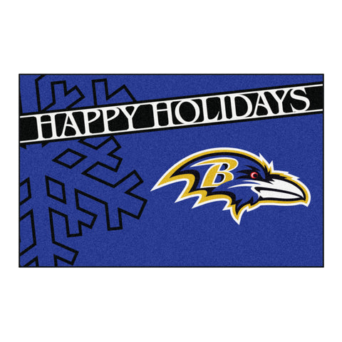 NFL - Baltimore Ravens Starter Mat - Happy Holidays 19"x30"