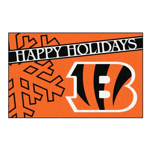 NFL - Cincinnati Bengals Starter Mat - Happy Holidays 19"x30"