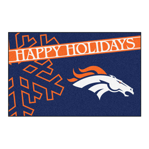NFL - Denver Broncos Starter Mat - Happy Holidays 19"x30"