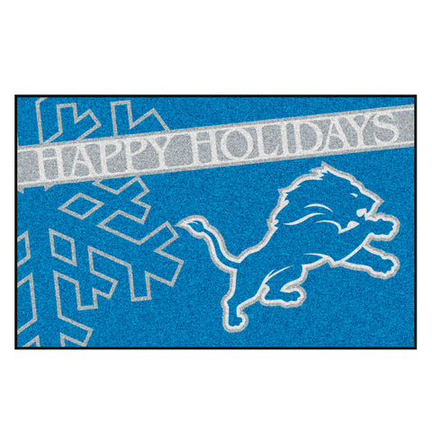 NFL - Detroit Lions Starter Mat - Happy Holidays 19"x30"