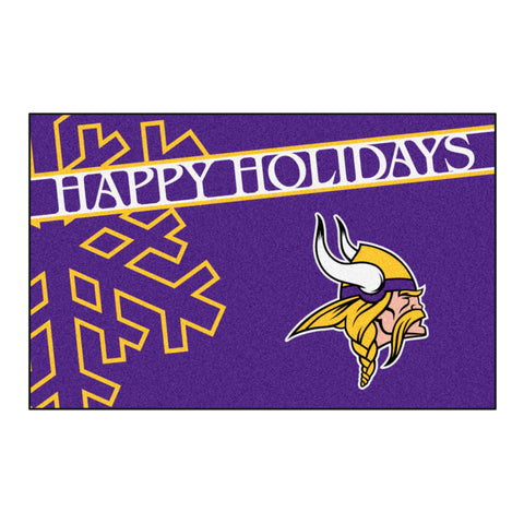 NFL - Minnesota Vikings Starter Mat - Happy Holidays 19"x30"