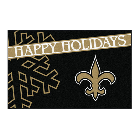 NFL - New Orleans Saints Starter Mat - Happy Holidays 19"x30"