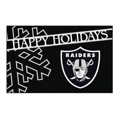 NFL - Las Vegas Raiders Starter Mat - Happy Holidays 19"x30"