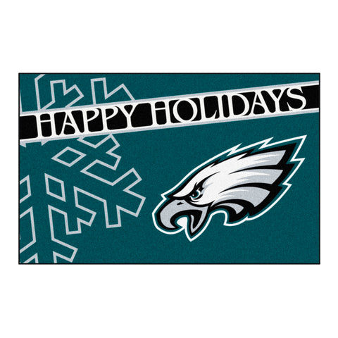 Philadelphia Eagles Starter Mat - Happy Holidays 19"x30"