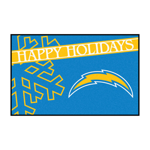 NFL - Los Angeles Chargers Starter Mat - Happy Holidays 19"x30"