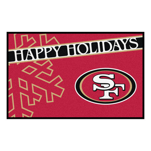 NFL - San Francisco 49ers Starter Mat - Happy Holidays 19"x30"
