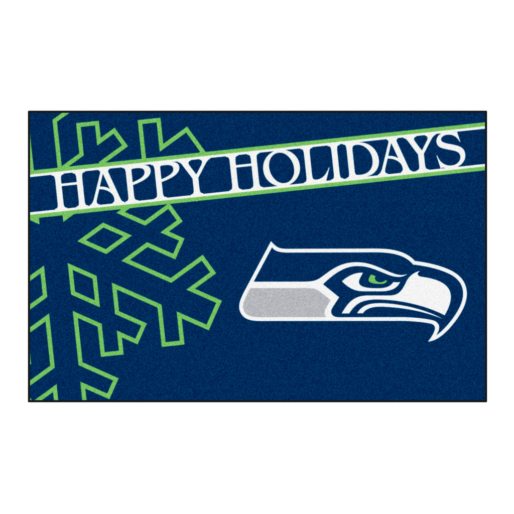 NFL - Seattle Seahawks Starter Mat - Happy Holidays 19"x30"