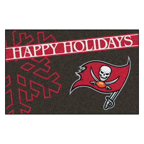 NFL - Tampa Bay Buccaneers Starter Mat - Happy Holidays 19"x30"