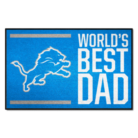 NFL - Detroit Lions Starter Mat - World's Best Dad 19"x30"