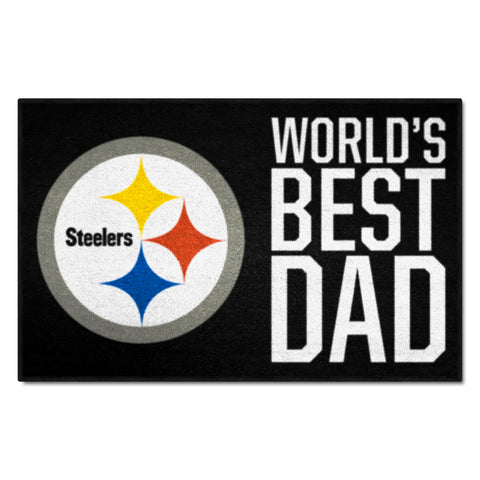 NFL - Pittsburgh Steelers Starter Mat - World's Best Dad 19"x30"