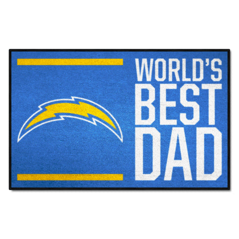 NFL - Los Angeles Chargers Starter Mat - World's Best Dad 19"x30"