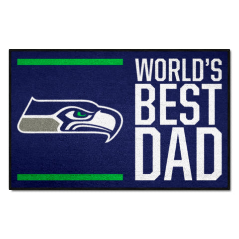 NFL - Seattle Seahawks Starter Mat - World's Best Dad 19"x30"