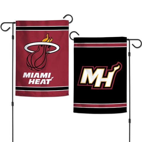 Miami Heat Flag 12x18 Garden Style 2 Sided