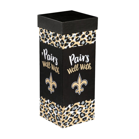 New Orleans Saints Glass 17oz Wine Stemmed Boxed