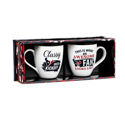 Houston Texans Coffee Mug 17oz Ceramic 2 Piece Set with Gift Box