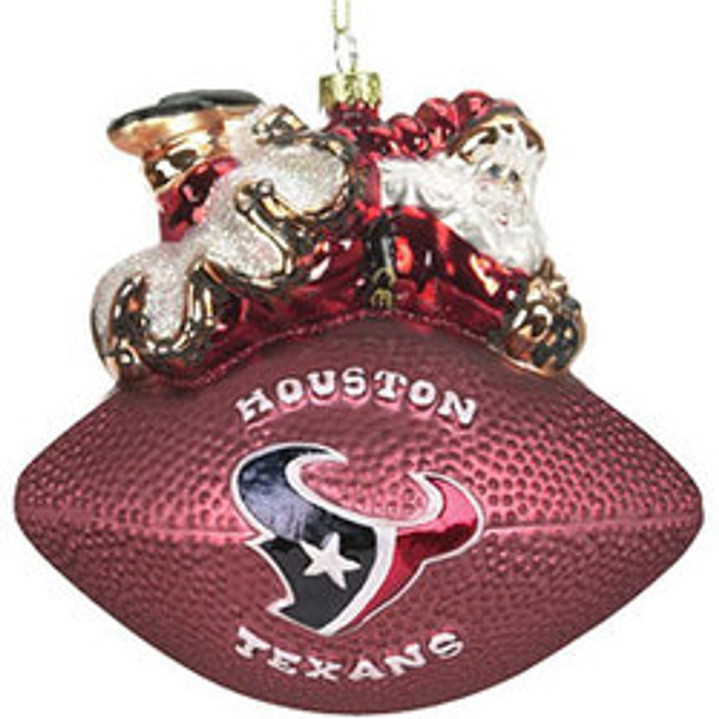 Houston Texans 5 1/2 Peggy Abrams Glass Football Ornament CO