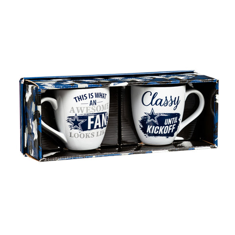 Dallas Cowboys Coffee Mug 17oz Ceramic 2 Piece Set with Gift Box