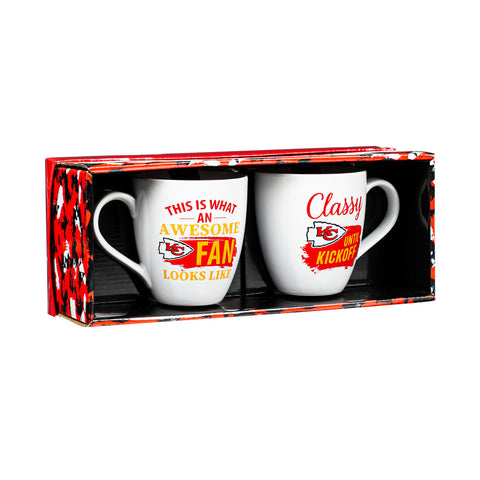 Kansas City Chiefs Coffee Mug 17oz Ceramic 2 Piece Set with Gift Box