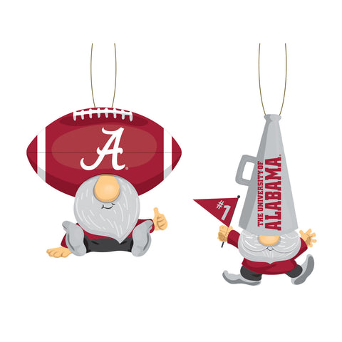 Alabama Crimson Tide Ornament Gnome Fan 2 Pack