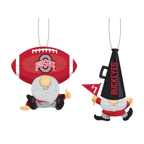 Ohio State Buckeyes Ornament Gnome Fan 2 Pack