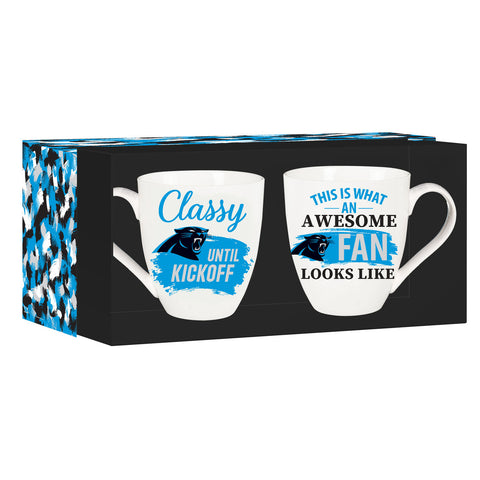 Carolina Panthers Coffee Mug 17oz Ceramic 2 Piece Set with Gift Box