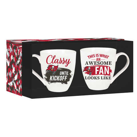 Tampa Bay Buccaneers Coffee Mug 17oz Ceramic 2 Piece Set with Gift Box