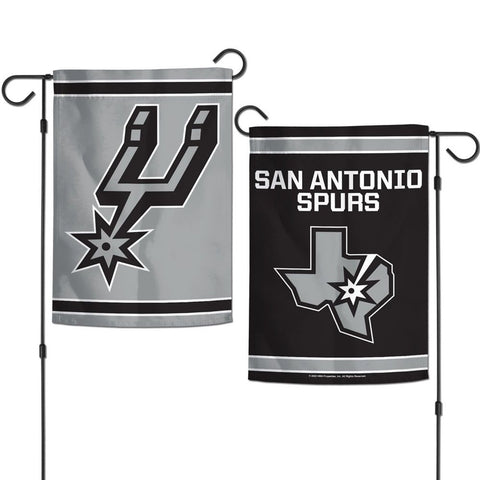 San Antonio Spurs Flag 12x18 Garden Style 2 Sided - Special Order