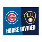MLB House Divided - Cubs / Brewers Mat 33.75"x42.5"